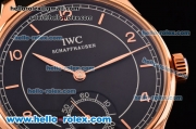 IWC Portuguese Vintage Asia 6497 Manual Winding Rose Gold Case with Black Dial and Stick/Numeral Markers