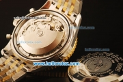 Breitling Navitimer Swiss Valjoux 7750 Automatic Steel Case with White Dial and Gold Bezel-Two Tone Strap