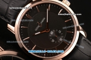 Ulysse Nardin Classico Miyota OS2035 Quartz Rose Gold Case with Stick Markers Black Dial and Black Leather Strap