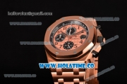 Audemars Piguet Royal Oak Offshore 2014 New Chrono Swiss Valjoux 7750 Automatic Full Rose Gold with Arabic Numeral Markers and Rose Gold Dial (J12)