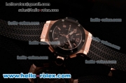 Hublot Big Bang Chrono Clone HUB4100 Automatic Rose Gold/Ceramic Case with Black Rubber Strap Black Dial