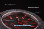 Hublot Big Bang King Swiss Valjoux 7750 Automatic Ceramic Case with Black Dial and Red Rubber Strap