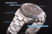 Rolex Daytona II Automatic 7750 Coating Steel Case and Strap with Black Dial - Silver Arabic Numeral Markers