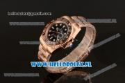 Rolex GMT-Master II 2836 Auto Rose Gold Case with Black Dial and Rose Gold Bracelet