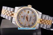 Rolex Day-Date Oyster Perpetual Automatic Two Tone with Gold Bezel and Diamond Marking Rolex Day-Date Oyster Perpetual Automatic Two Tone with Gold Bezel and Diamond Marking