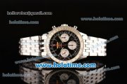 Breitling Navitimer Chrono Swiss Valjoux 7750 Automatic Full Steel with Black Dial and Silver Stick Markers - 1:1 Original (Z)