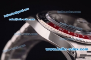 Rolex GMT Master Vintage Asia 2813 Automatic Full Steel and Black/Red Bezel with Black Dial- White Punctate Markers