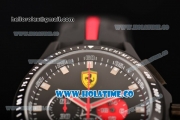 Ferrari Race Day Watch Chrono Miyota OS20 Quartz PVD Case with Black Dial and Silver Stick Markers - One Red Subdial