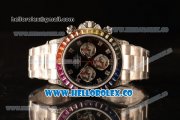 Rolex Daytona Rainbow Diamond Bezel Clone Rolex 4130 Automatic (Correct Hand Stack) 116509