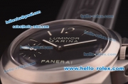 Panerai Luminor Marina PAM 00111 Swiss ETA 6497 Manual Winding Titanium Case with Black Dial and Black Rubber Strap