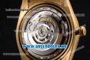 Rolex Day-Date Clone Rolex 3255 Automatic Yellow Gold Case/Bracelet with Silver Dial and Stick Markers
