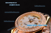 Rolex Masterpiece 2813 Auotmatic Three Tone Case/Strap with Diamond Markers and White Dial ETA Coating