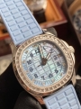 PPF Top Replica Rose Gold Patek Philippe Watch AQUANAUT Series 5072G-001 Diamond Women's Watch