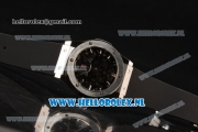 Hublot Classic Fusion Skeleton Tourbillon Asia Auto Steel Case with Skeleton Dial and Black Leather Strap