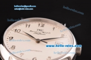 IWC Portofino Swiss ETA 2892 Automatic Steel Case with Silver Arabic Numeral Markers and White Dial