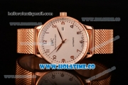 IWC Portugieser Asia 2813 Automatic Full Rose Gold with White Dial and Rose Gold Arabic Numeral Markers