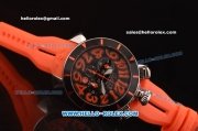 Gaga Milano Chrono 48 Miyota OS20 Quartz PVD Bezel with Black Dial and Orange Numeral Markers