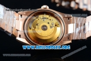 Rolex Day-Date Swiss ETA 2836 Automatic Rose Gold Case with Black Dial Diamonds Markers and Rose Gold Bracelet (BP)