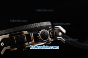 Hublot Big Bang Swiss Valjoux 7750 Chronograph Movement Steel Case with Black Dial and Ceramic Bezel-Black Rubber Strap