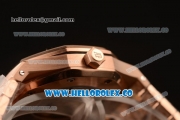 Audemars Piguet Royal Oak Clone Calibre AP 3120 Automatic Full Rose Gold with Brown Dial and Stick Markers (EF)