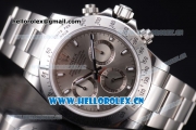 Rolex Daytona Chronograph Clone Rolex 4130 Automatic Stainless Steel Case/Bracelet with Grey Dial and Stick Markers (EF)