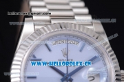 Rolex Day-Date II Swiss ETA 2836 Automatic Stainless Steel Case/Bracelet with Blue Dial and Roman Numeral Markers (BP)