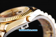 Rolex Day-Date II Automatic Movement Full Gold with Grey Dial and Stick Markers