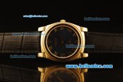 Rolex Cellini Swiss Quartz Yellow Gold Case with Dark Blue Dial and Black Leather Strap-Roman Markers Rolex Cellini Swiss Quartz Yellow Gold Case with Dark Blue Dial and Black Leather Strap-Roman Markers