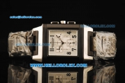 Jaeger-LeCoultre Reverso Chronograph Manual Winding Movement PVD/Steel Case with White Dial and PVD Strap