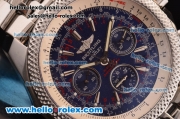 Breitling Bentley Chronograph Swiss Valjoux 7750 Automatic Steel Case/Strap with Blue Dial