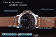 Panerai Luminor Base Pam 219 Asia 6497 Manual Winding Steel Case with Black Dial and Brwon Leather Strap Panerai Luminor Base Pam 219 Asia 6497 Manual Winding Steel Case with Black Dial and Brwon Leather Strap