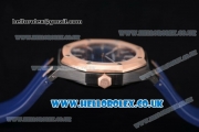 Audemars Piguet Royal Oak 36mm Asia ST16 Automatic PVD Case with Blue Dial Rose Gold Bezel and Blue Rubber Strap (EF)