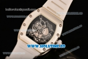 Richard Mille RM 055 Bubba Watson Tourbillon Manual Winding Steel Case with Skeleton Dial and Dot Markers - Black Inner Bezel