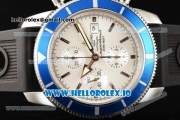 Breitling SuperOcean Heritage Swiss Valjoux 7750 Automatic Steel Case White Dial With Stick Markers Black Rubber Strap (JH)