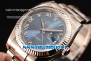 Rolex Datejust Clone Rolex 3135 Automatic Steel Case with Blue Dial and Steel Bracelet