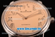 Blancpain Le Brassus Swiss ETA 2824 Automatic Steel Case with Beige Dial and Black Leather Strap