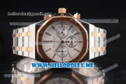 Audemars Piguet Royal Oak Miyota Quartz Two Tone Case/Bracelet with Silver Dial and Stick Markers