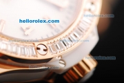 Hublot Big Bang Swiss Quartz Movement Rose Gold Case with White Dial and Diamond Bezel -Lady Model