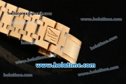 Audemars Piguet Royal Oak Swiss ETA 2824 Automatic Full Yellow Gold with Gold Sitck Markers and Blue Dial - 1:1 Original