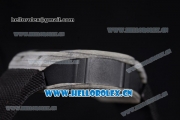 Richard Mille RM027-2 Miyota 9015 Automatic Carbon Fiber Case with Skeleton Dial Dot Markers and Black Nylon Strap