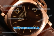 Panerai PAM00372R Luminor 1950 3 Days Clone P.3000 Automatic Rose Gold Case with Brown Dial and Brown Leather Strap