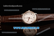 Omega De Ville Prestige Co-Axial Clone Omega Calibre 2500 Automatic Movement Rose Gold White Dial and Roman Numeral Markers Leather Strap (YF)