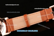Ulysse Nardin Classico Miyota OS2035 Quartz Rose Gold Case with Stick Markers Rose Gold Dial and Orange Leather Strap