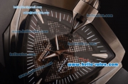 Hamilton Ventura XXL Swiss ETA 2824 Automatic Black PVD Case with Black Rubber Strap and Black Skeleton Dial