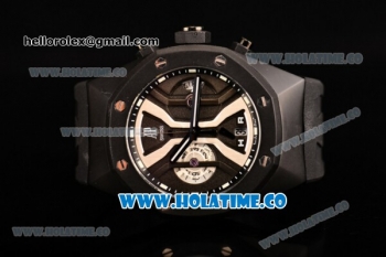 Audemars Piguet Royal Oak Offshore Chrono Miyota Quartz PVD Case with Black Dial and Black Rubber Strap