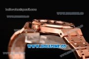 Audemars Piguet Royal Oak 33MM Miyota Quartz Rose Gold Case/Bracelet with Blue Dial and Stick Markers (EF)