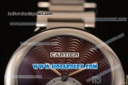 Cartier Rotonde De Miyota Quartz Steel Case/Bracelet with Brown Dial