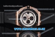 Audemars Piguet Royal Oak Offshore Chrono Miyota OS Quartz Rose Gold Case with White Dial Black Rubber Strap and Black Subdials (EF)