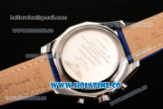 Breitling Bentley Tourbillon Automatic Movement Steel Case with Stick Markers and Blue Leather Strap