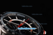 Tag Heuer Carrera Chronograph Quartz Movement Black Dial with Black Bezel-Silver Stick Markers and SS Strap